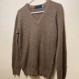 Vintage Cleo & Pat Women's Brown Wool Blend V-Neck Long Sleeve Sweater Size S/M